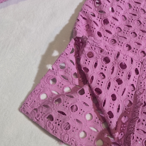 Calypso St. Barth Pink Eyelet Cotton Tassel Blouse Size Small - Picture 7 of 7